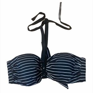 Robin Piccone Black & White Bandeau Bikini Top